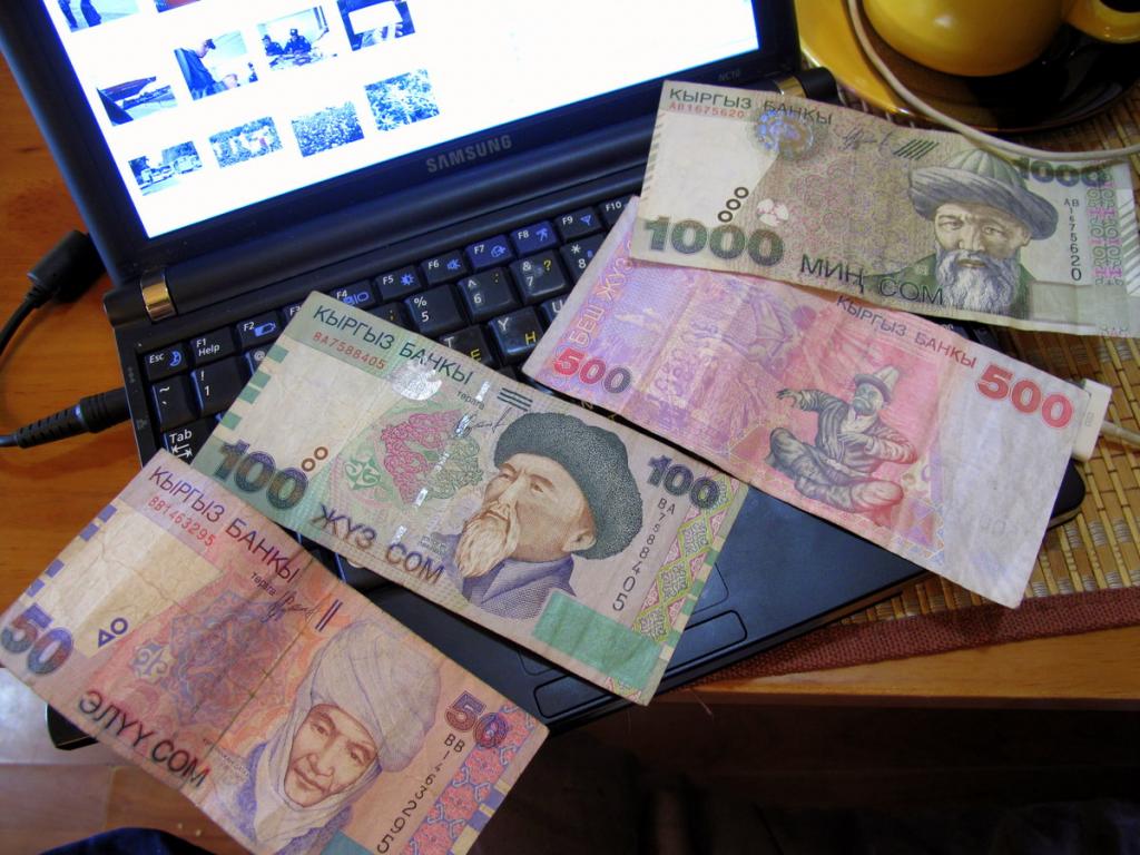 Деньги Киргизии - крупные купюры