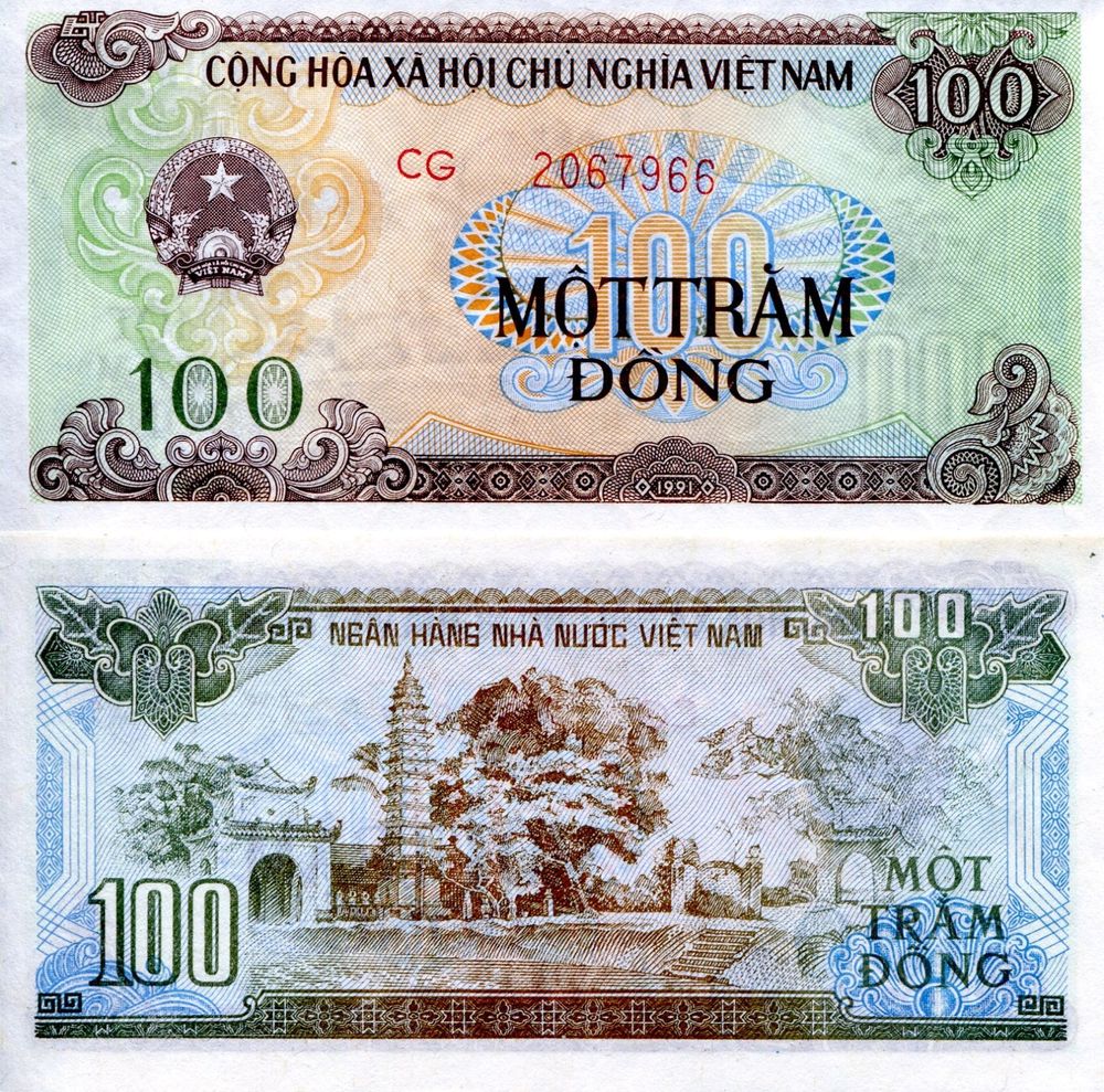 банкнота 100 донгов